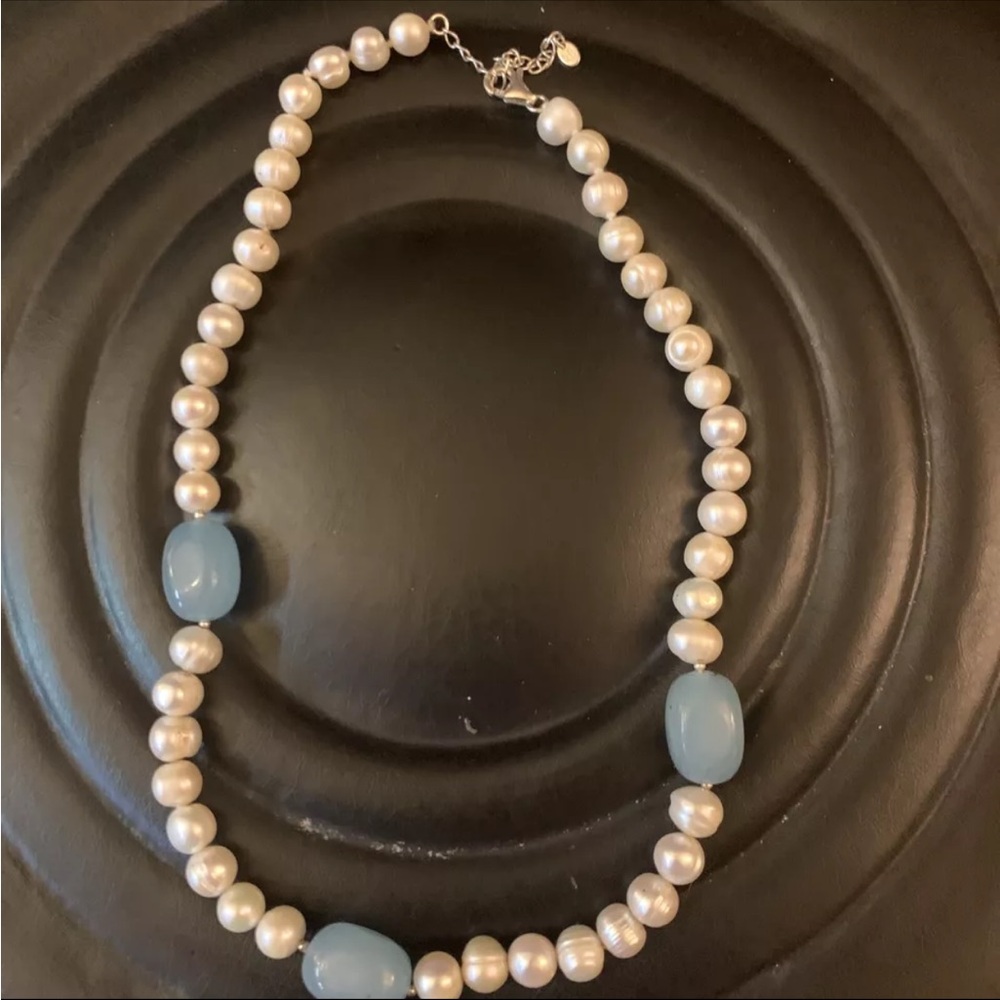 925 Sterling Silver Pearl Necklace G53 White